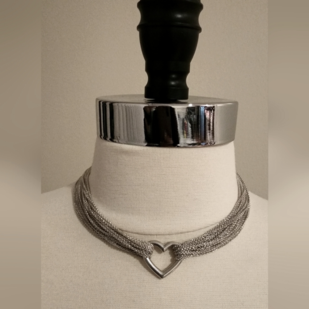 Tiffany & Co. Multi-strand Silver Heart Necklace